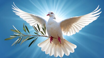 Obraz premium White Dove of Peace: A Symbol of Hope and Tranquility