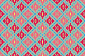 seamless floral pattern with modern geometric design and abstract color block for contemporary textile projects and digital illustration 