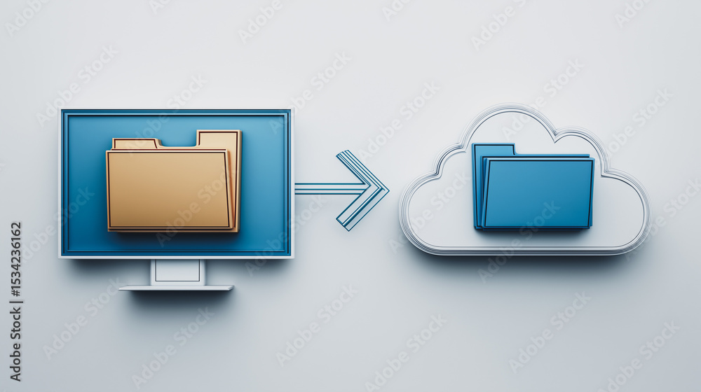 Poster cloud data transfer: a visual representation of cloud data transfer, a digital depiction of data sto
