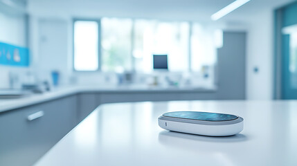 Modern Smart Device on a Clean, Bright Laboratory Counter