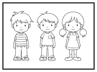 coloring pages cute child kids funny