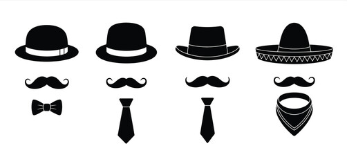 Collection of Mens Fashion Accessories Silhouettes