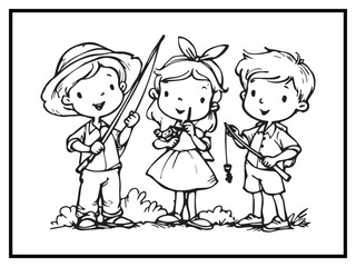 coloring pages cute child kids funny