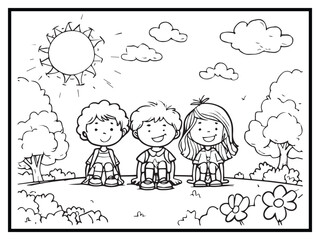coloring pages cute child kids funny