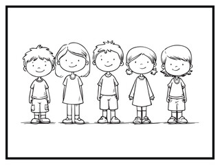 coloring pages cute child kids funny