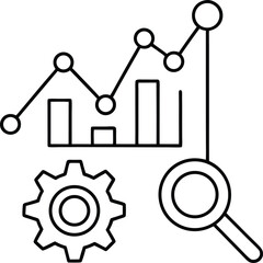 SEO Optimization Process with Graphs and Tools line art 