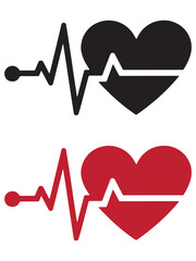Heartbeat ECG Line Icon &ndash; Medical Heart Monitor, Health Care, Cardiology Symbol Vector