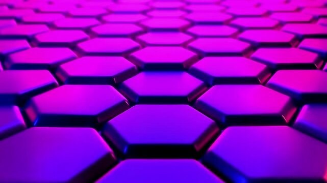 A close up of a purple and pink hexagonal pattern with a glossy surface look