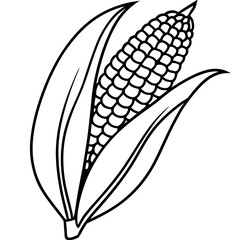 Corn line art vector
