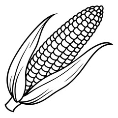Corn line art vector