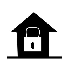 lock and home icon illustration vector