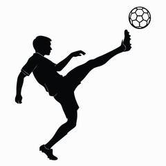 kicker in mid kick black silhouette vector tran