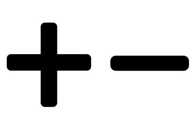 Obraz premium プラスマイナス 記号 算数