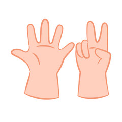 Obraz premium Chibi Hand Showing Number Seven – Cute Flat Vector