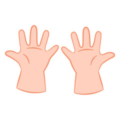 Fototapeta premium Chibi Hand Showing Number Ten – Cute Flat Vector