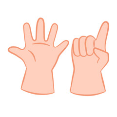 Chibi Hand Showing Number Six – Cute Flat Vector