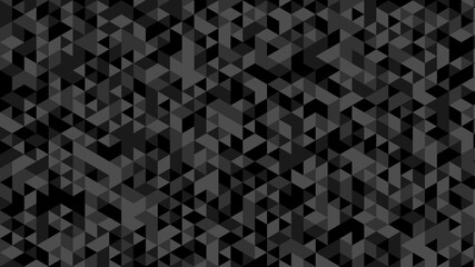 Abstract gray seamless geometric pattern polygon mosaic vector background illustration. Seamless black and white geometric pattern low-poly backdrop background. Black white triangle geometric pattern