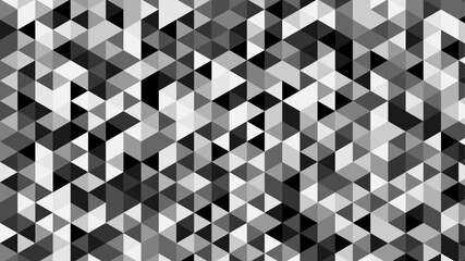 Abstract gray seamless geometric pattern polygon mosaic vector background illustration. Seamless black and white geometric pattern low-poly backdrop background. Black white triangle geometric pattern