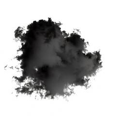 Fototapeta premium Single black cloud of smoke over white background