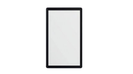 Blank vertical digital signage screen isolated on white background 