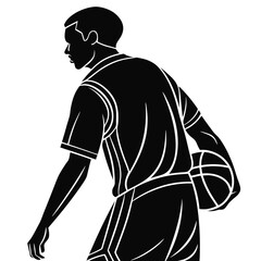 team jersey front view black silhouette vector