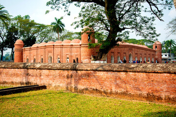 Sixty dome mosque in Bagerhat. Shat gombuj mosjid. Khulna Division, Bangladesh
