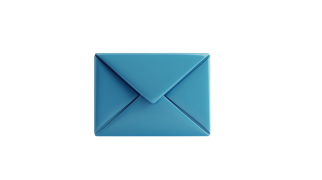 Blue email or envelope icon symbol inbox contact on white background 
