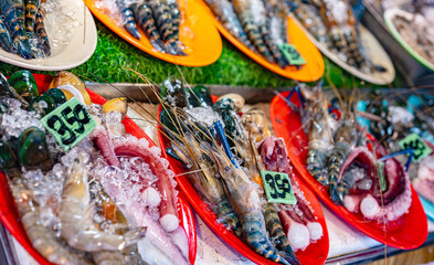 Seafood sold at Ao Nang Landmark Night Market, Thailand