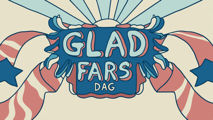 Artistic celebration of swedish glad fars dag with retro style and festive elements for father's day design projects