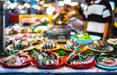 Street food sold at Ao Nang Landmark Night Market, Thailand