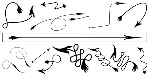Arrow brush vector for use in any direction. Controlled object brush