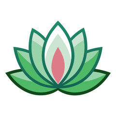 White Background Lotus Vector