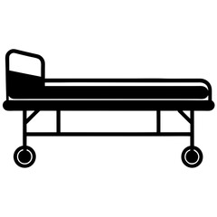  a hospital bed with side rails and wheels minimalist style