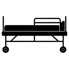  a hospital bed with side rails and wheels minimalist style