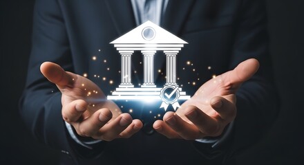 Secure Financial Institution Banking Services Trustworthy Business Investment Concept