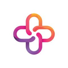 Logo template with a cross and a modern concept of using medicine and healthcare.