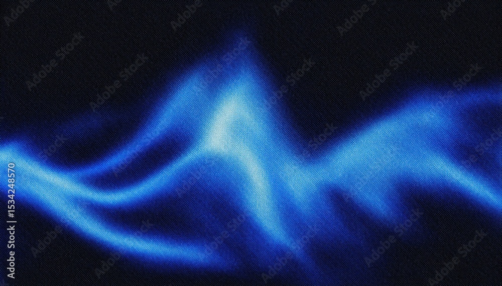 Poster ethereal blue flame texture with smooth gradient flow on black background ideal for sci-fi design, digital artwork, branding asset, or abstract wallpaper

