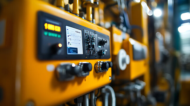 Industrial Control Panel with Digital Display and Knobs