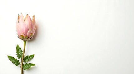 Graceful Protea on White