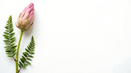 Graceful Protea on White