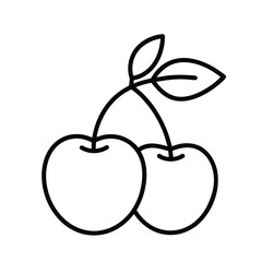 cherry-fruit-icon-out-line--on-white-background.eps