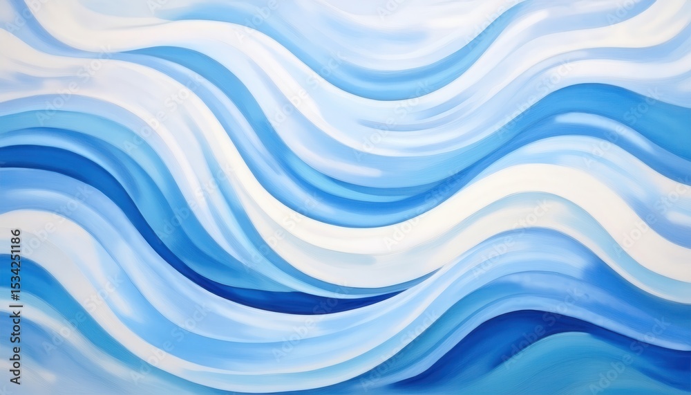 Poster fluid abstract wave illustration with textured blue and beige curves in dynamic motion on white canvas background, ideal for web design, branding, poster, or print media use in ocean themed concepts

