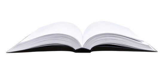 An open book with blank pages, symbolizing knowledge and creativity.