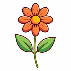 Simple Flower Vector on White Background