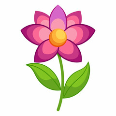 Fototapeta premium Simple Flower Vector on White Background