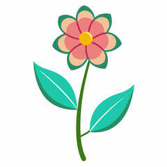 Simple Flower Vector on White Background