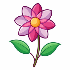 Simple Flower Vector on White Background