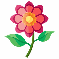 Simple Flower Vector on White Background