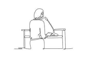 Public service concept. Single line draw design. Full length animation illustration. High quality 4k footage	