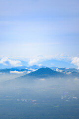 mountains and clouds